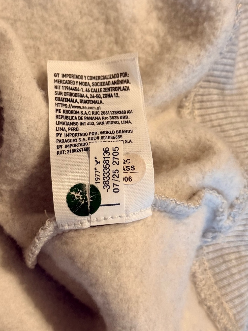 American Eagle 77 Graphic Crewneck Sweatshirt Gray Blue Relaxed Fleece - Picture 9 of 9